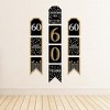 Big Dot of Happiness Adult 60th Birthday - Gold - Hanging Vertical Paper Door Banners - Birthday Party Wall Decoration Kit - Indoor Door Decor - 3 of 4