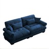 Large Velvet 2-Seater Sofa with Bolster Armrests, Deep Cloud Seat, Waist & Throw Pillows for Living Room, Loft, Bedroom - 4 of 4