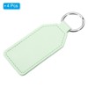 Unique Bargains PU Leather Keychain Blank with Key Rings for DIY Laser Engraving 4 Pcs - 3 of 4