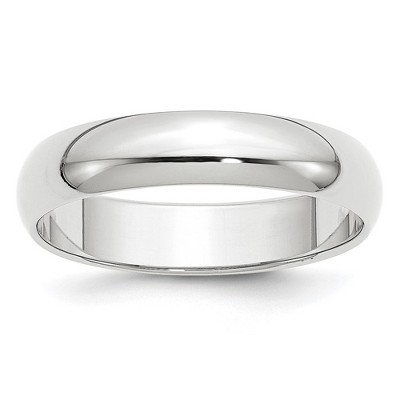 Black Bow Jewelry 2mm to 6mm Platinum Polished Half Round Standard Fit Band