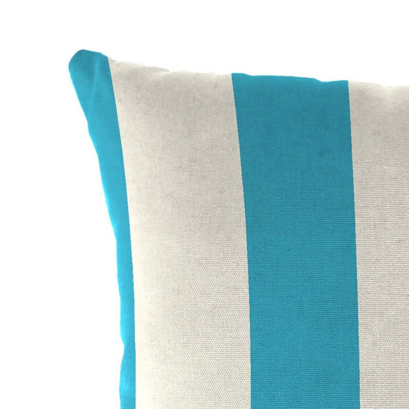 Set of 2 16&#34; x 16&#34; Outdoor Throw Pillows Washed Turquoise White - Jordan Manufacturing, 5 of 7