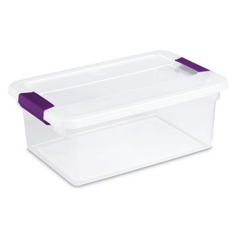 Sterilite 15 Quart Plastic Stackable Storage Container Tote With Lid ...
