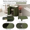 NicBex 24/30/36" Vintage Style Bathroom Vanity with Ceramic Sink,Matte Green Storage Cabinet for Bathroom,4"Faucet Hole(Faucet Not Included) - 4 of 4