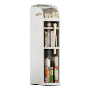 Slim Bathroom Storage Cabinet, Narrow Cabinet with Drawers,Wheels, Handle,Toilet Paper Holder, Plastic Rolling Floor Organizer for Bathroom, Kitchen - 1 of 4