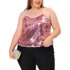 Agnes Orinda Women's Plus Size Sequined Shining Club Party Sparkle Cami Camisoles - 2 of 4