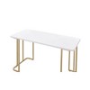 Royal Hampton Writing Desk with Metal Curved Sled Base and Floor Protectors, White - 3 of 4