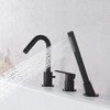 SUMERAIN Matte Black Roman Tub Faucet 3 Holes Deck Mount Bathtub Faucet with Handheld Shower Sprayer - 3 of 4