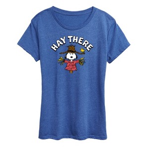Women's - Peanuts - Snoopy Scarecrow Hay There Short Sleeve Graphic T-Shirt - 1 of 4