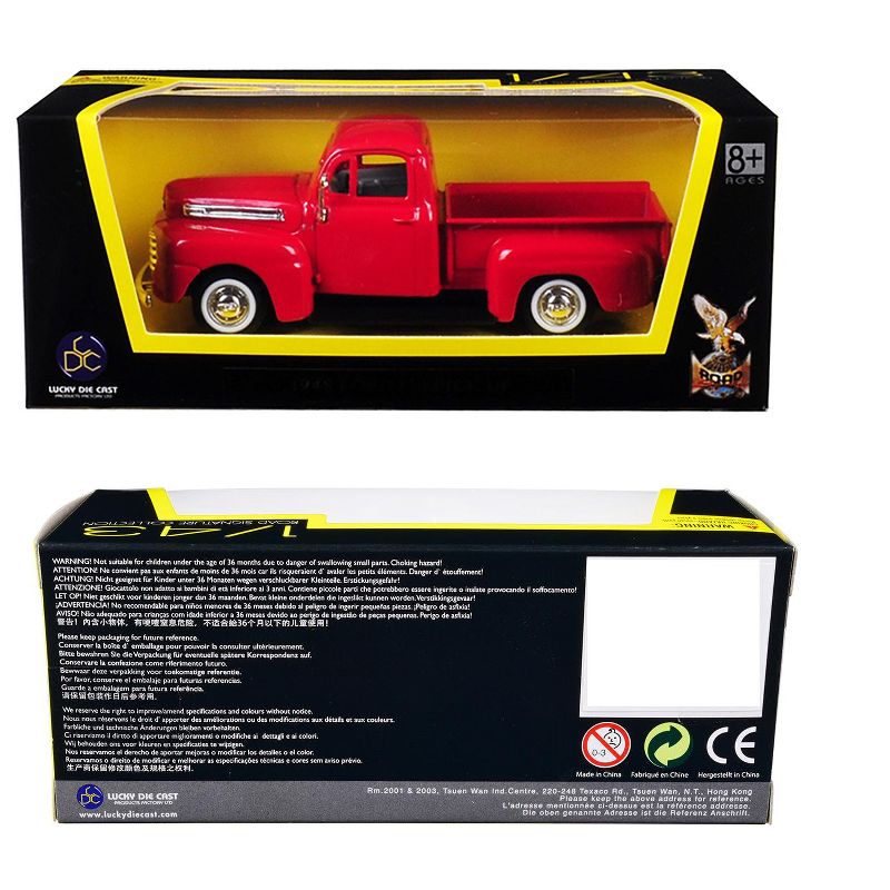 1948 Ford F-1 Pickup Truck Red 1/43 Diecast Model Car by Road Signature, 3 of 4