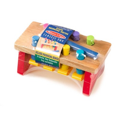 deluxe pounding bench wooden toy with mallet