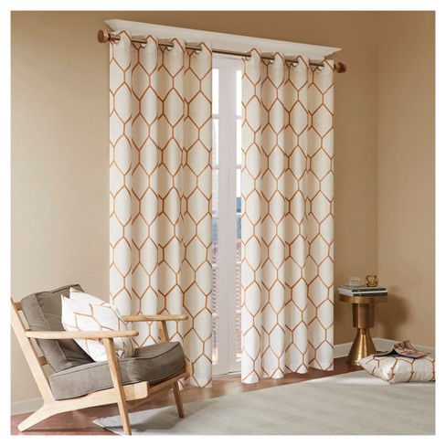 84x50 Peyton Metallic Geo Embroidered Single Window Curtain