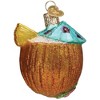 Old World Christmas Blown Glass Ornament for Christmas Tree, Tropical Coconut Drink - 3 of 4