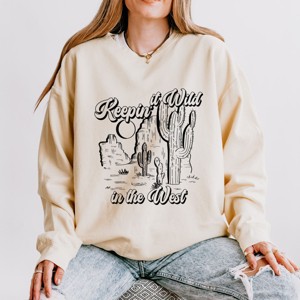 Simply Sage Market Keepin It Wild In The West Lightweight Garment Dyed Sweatshirt - 1 of 4