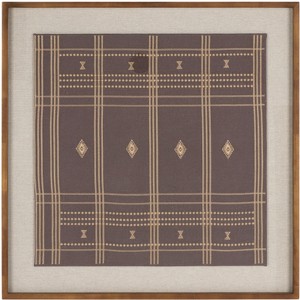 Terra - 30" X 30" - Black - Polyester/Linen/Wood/MDF/Glass - Framed Textile Art - WLA1903 - Safavieh - 1 of 4