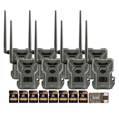 SPYPOINT Flex-M Twin Pack Cellular Trail Camera - Bundle with 32GB Card (8 Pack)