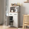 Lirago White Wooden Kitchen Storage Cabinet with Drawer Multi-Purpose Pantry Organizer 23.62"Dx15.75"Wx49.41"H - 4 of 4