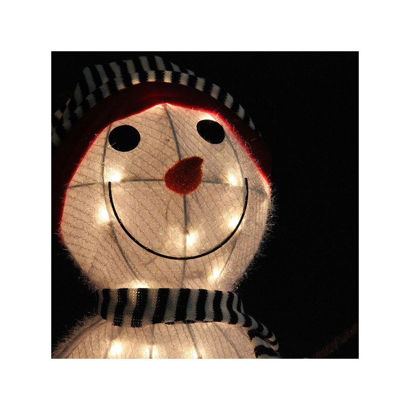 Northlight Set of 2 Lighted 3-D Tinsel Snowman Family Christmas Yard Art Decoration 32", 3 of 5