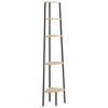 vidaXL 5-Tier Corner Shelf Light Brown and Black 17.9 in.x12.4 in.x70.9 in. - 2 of 4
