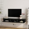 GlasFlength TV Stands and Consoles Floating TV Stand Wall Mounted Modern TV Stand Floating TV Cabinet for Living Room, Black, 72.24"*16.73"*5.12" - 3 of 4