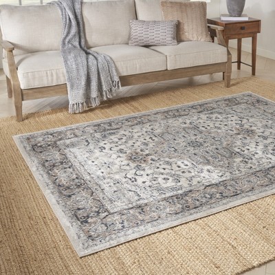 Braided Ivory/Grey Synthetic 6' x 9' Handmade Rectangular Rug