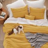 Bedsure | 3/4 Pcs Pinch Pleat Bed Solid Comforter &  Pillowcases Bedding Set - 4 of 4