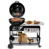 KTMBDW Portable Charcoal Grill with Cart, BBQ Charcoal Grill with Porcelain-Enameled Lid & Slide Out Ash Catcher Thermometer for Camping, Backyard - 2 of 4
