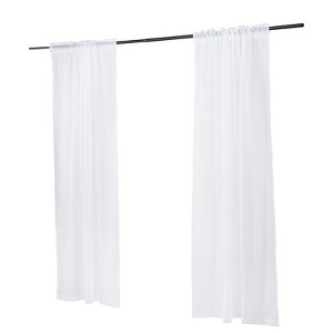 VEVOR Sheer Curtains, 84 inches Long, 2 Panels Set Sheer White Curtains, Each 52" W x 84" L, Dual Rod Pocket Installation, 100% Polyester ,White - 1 of 4