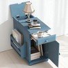 Mshliw Flip Top End Table with USB, Cup Holder Drawer, Bookshelf and Storage Cabinet for Sofa, Bedroom or Small Space - 2 of 4