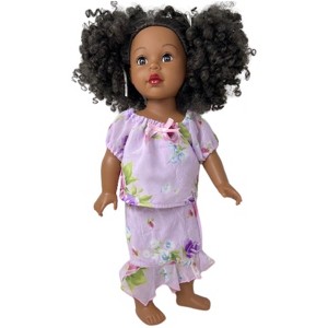 Doll Clothes Superstore Handmade Floral Chiffon Skirt & Blouse Set  Fits 18 Inch Girl Dolls - 1 of 4