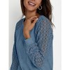 Coolmee Womens Lace Puff Long Sleeve Tunic Tops Fall Casual Dressy Work Blouse Loose Fit Crew Neck Seam Shirts - 4 of 4