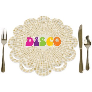 Big Dot of Happiness 70’s Disco - 1970s Disco Fever Party Round Table Decorations - Paper Chargers - Place Setting For 12 - 1 of 4
