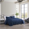 Kate Aurora Riviera 3 Piece Embossed Bedspread/Coverlet & Pillow Shams Set, Navy - King - 3 of 4
