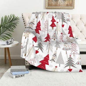 Lomsoe Christmas Tree Throw Blanket Rustic Soft Flannel Throw Blanket for Couch Bed Sofa Warm Decoration Xmas Gifts. - 1 of 4