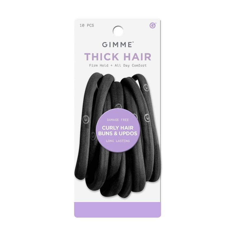Gimme Beauty Mega Hair Tie Bands - Black - 10ct, 1 of 6
