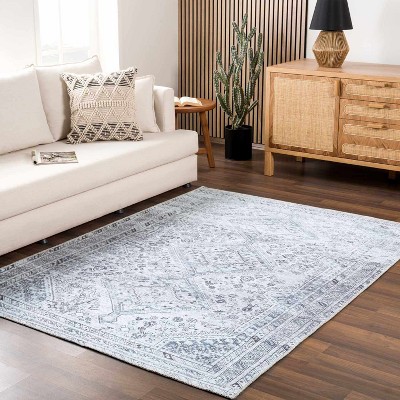 Hauteloom Barny Gray Flat Pile Washable Rug