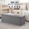 Ornavo Home Foldable Tufted Linen 43" Inch Long Bench Storage Ottoman - 2 of 4