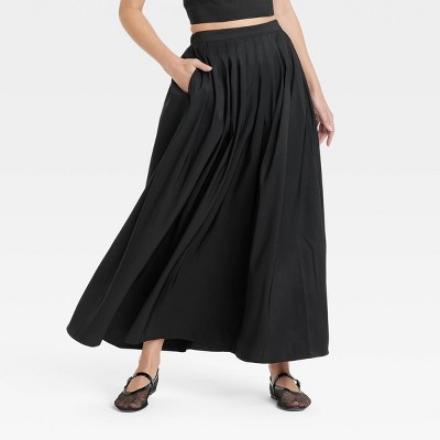 Women's Pleated A-Line Maxi Skirt - A New Day™