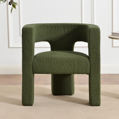 KINWELL 28" Wide Boucle Upholstered Square Armchair