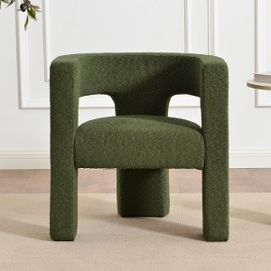 KINWELL 28" Wide Boucle Upholstered Square Armchair - 1 of 4