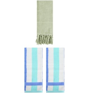 REGALWOVEN 3 Packs Cotton Absorbent Soft Decorative Bathroom Hand Towel for Kitchen - 1 of 4