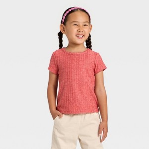Toddler Girls' Pointelle Short Sleeve T-Shirt - Cat & Jack™ - 1 of 3