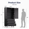 FONTOI Storage Cabinet, Organizers and Storage with Doors and Shelves,  Fluted Buffet Cabinet with 3-layer Partitions, Black, 31.5*15.7*71 - 3 of 4