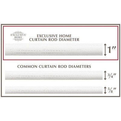 Distressed White Adjustable Iron Curtain Rod with Finials