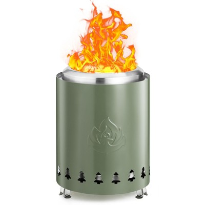 R.W.FLAME Tabletop Fire Pit with Stand, Stainless Steel Table Top Stove, Low Smoke Mini Round Fire Pit Bowl Smokeless Firepit Outdoor