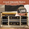 GALAXHERO Farmhouse TV Stand for 65 Inch TV, with LED Lights, Storage Cabinets & Adjustable Shelves for Living Room or Home Theater - 3 of 4