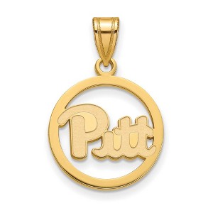 Black Bow Jewelry 14k Yellow Gold Plated Sterling Silver Pittsburgh Panthers NCAA Small Pendant - 1 of 3