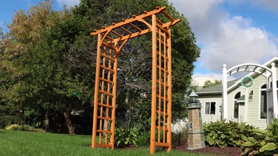 Sunnydaze 78.5" Brown Wooden Garden Arbor with Trellis Sides