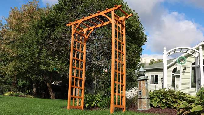 Sunnydaze Durable Wooden Arbor For Gardening, Walkways, and Wedding Decor with Weatherproof Finish - 78", 2 of 13, play video