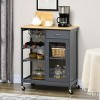 GlasFlength Kitchen Carts and Islands Rolling Kitchen Table Storage Island Mobile Buffet Server Table for Dining Room, Gray, 30"*19"*34.8" - 2 of 4