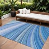 Denim Blue And Sky Blue Abstract Washable Indoor Outdoor Area Rug - 2 of 4
